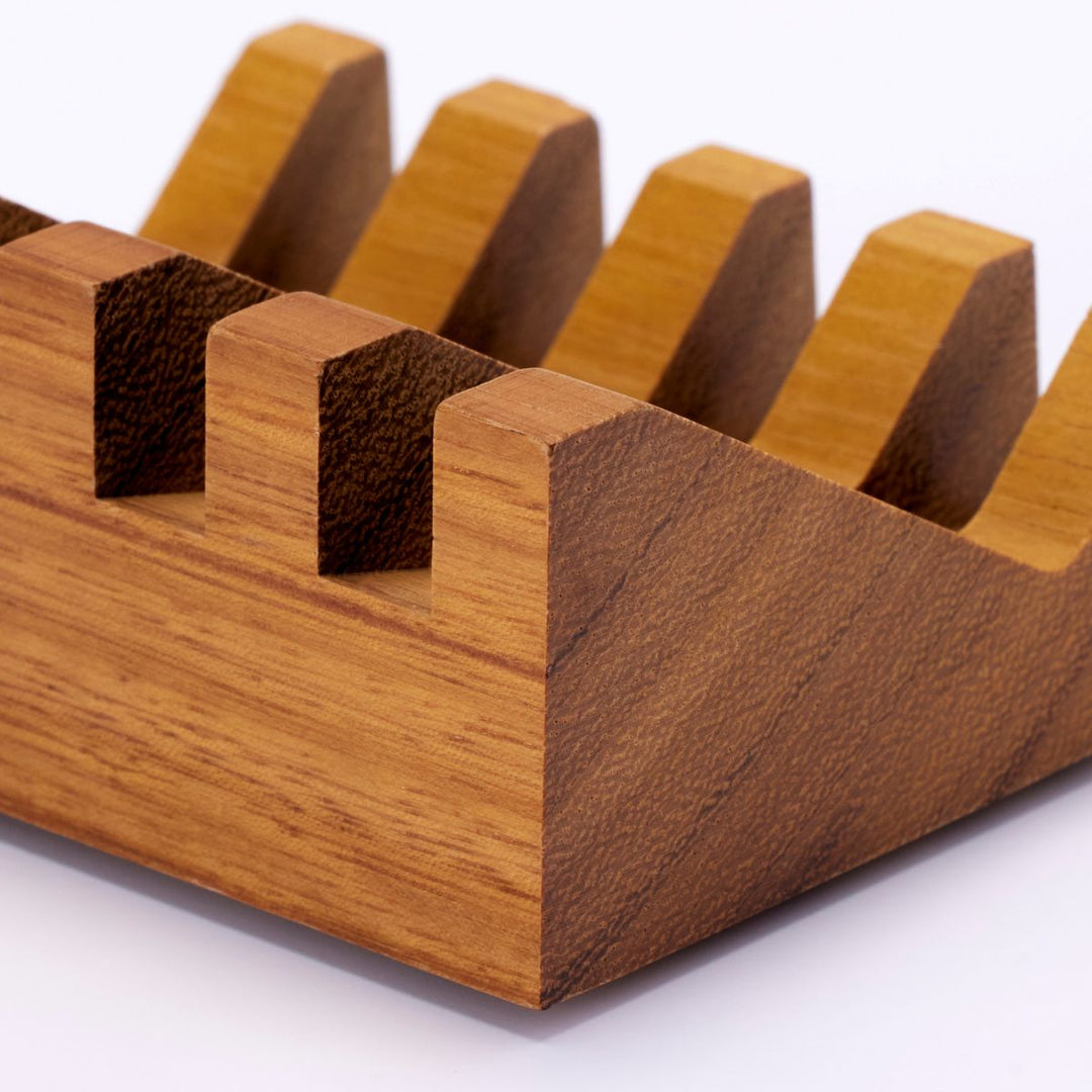 Diagonal Teak Soap Dish