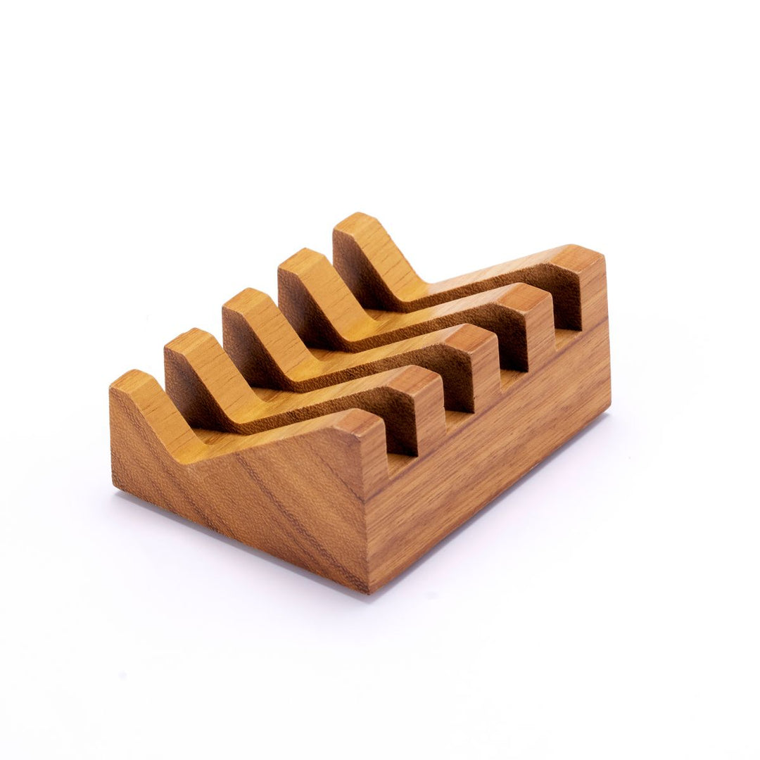 Diagonal Teak Soap Dish