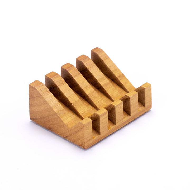 Diagonal Teak Soap Dish