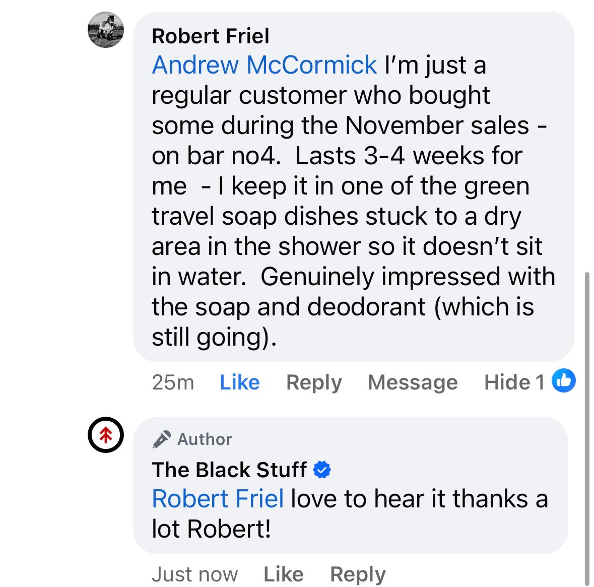 Customer review screenshot